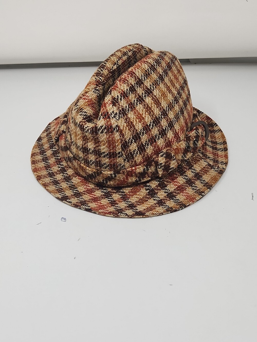 Vintage Stetson Plaid Fedora Hat Wool Blend Adult Men’s Size 6 7/8 Multi Color